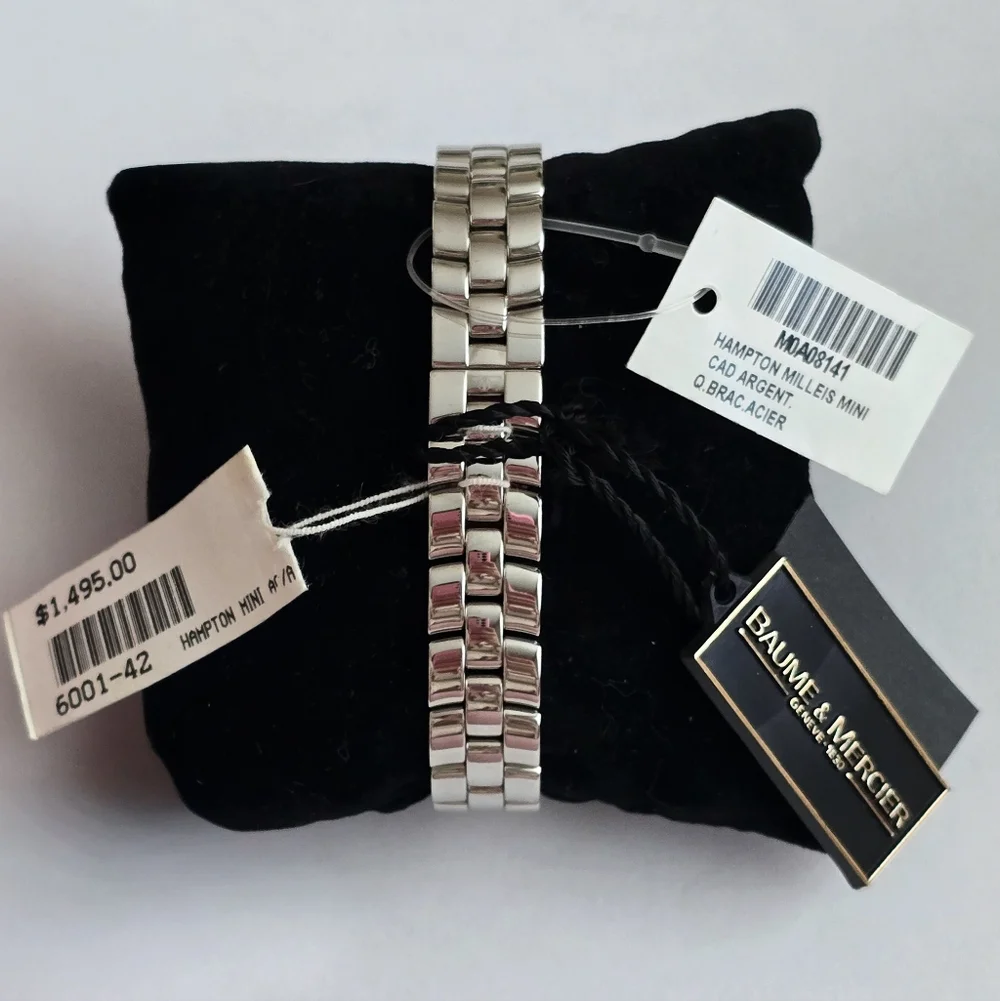 NEW NEVER WORN AUTHENTIC BAUME & MERCIER HAMPTON MILLEIS MINI MOA08141